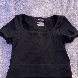 Wild Fable Black Ribbed Crop Top